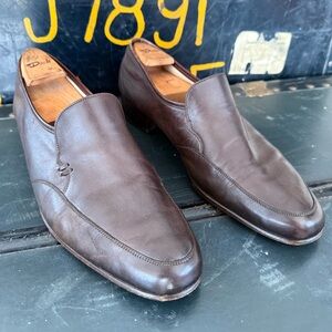 Bally Dark Brown Leather Slip-On Loafers